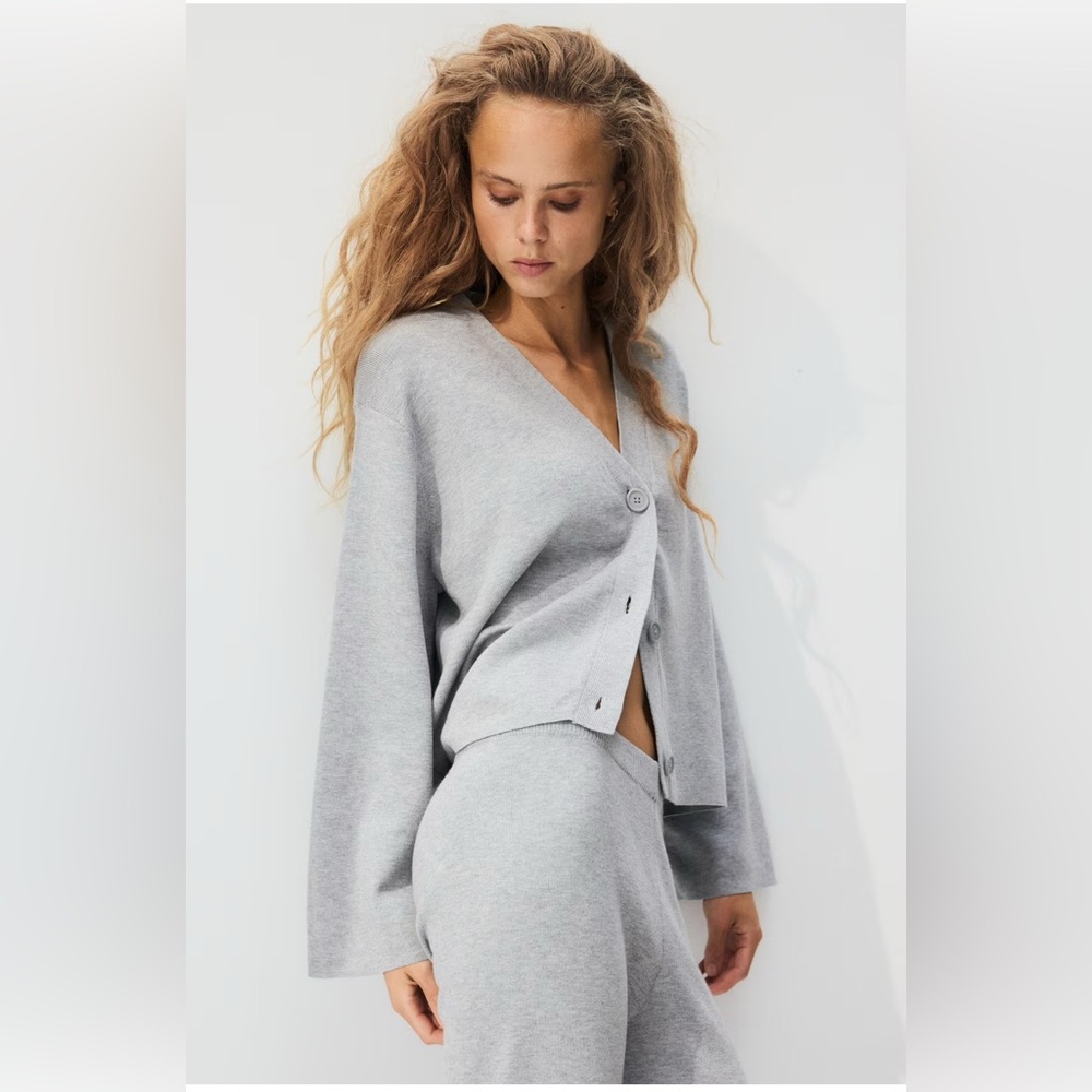 H&M Beige Button-Up Cardigan